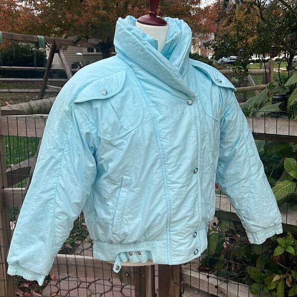 Profile Vintage Ski Down filled Puffer Jacket Coat Women’s 8 Sky Blue - Picture 4 of 16